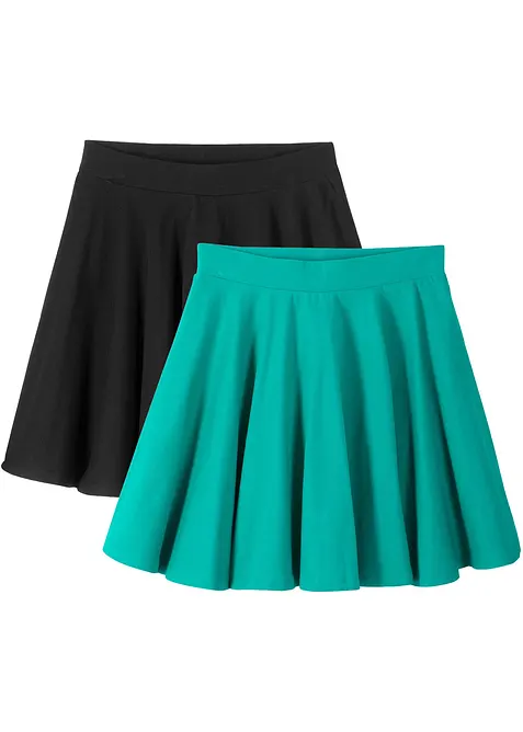 Lot de 2 jupes jersey avec coton, bonprix