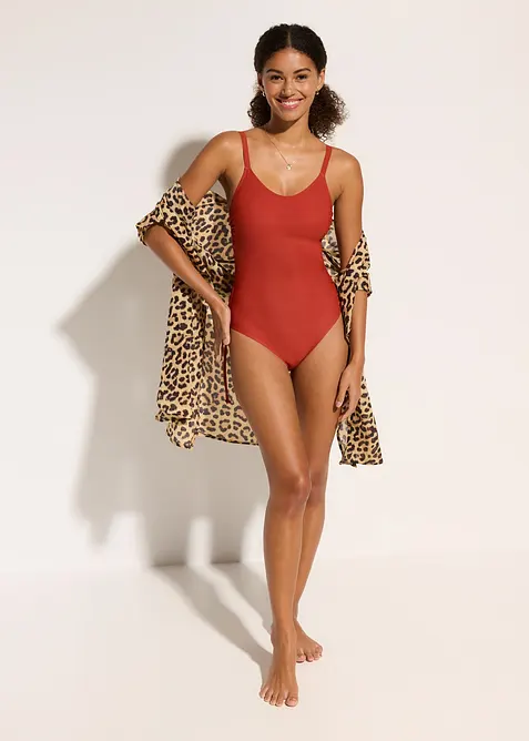 Maillot 1 pièce sculptant avec laçages, bonprix