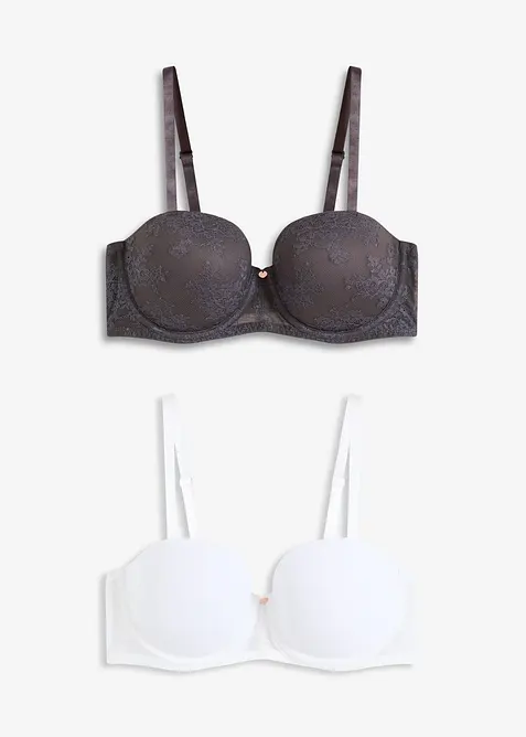 Lot de 2 soutiens-gorge balconnets avec dentelle, bonprix