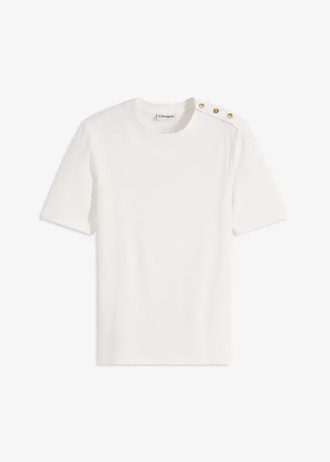 T-shirt côtelé en viscose douce et extensible, bonprix