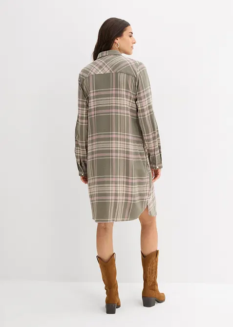 Hemdblusenkleid aus reiner Baumwolle, bonprix