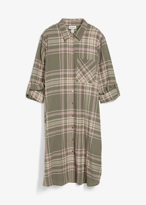 Hemdblusenkleid aus reiner Baumwolle, bonprix