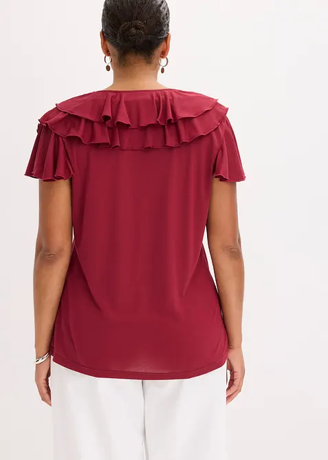 T-shirt avec volants en modal mélangé, bonprix