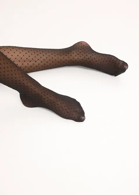 Collant 30den avec motif résille à pois, bonprix