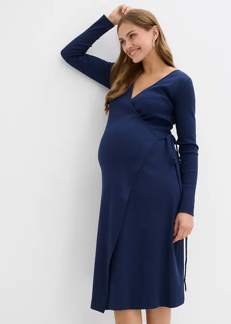 Robe portefeuille de grossesse en coton côtelé, bonprix