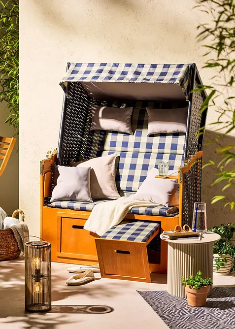 Fauteuil-cabine avec tissu &agrave; carreaux, bonprix