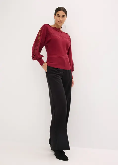 Pull fluide en fine maille de viscose m&eacute;lang&eacute;e, bonprix