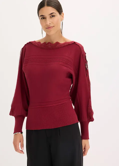 Pull fluide en fine maille de viscose m&eacute;lang&eacute;e, bonprix