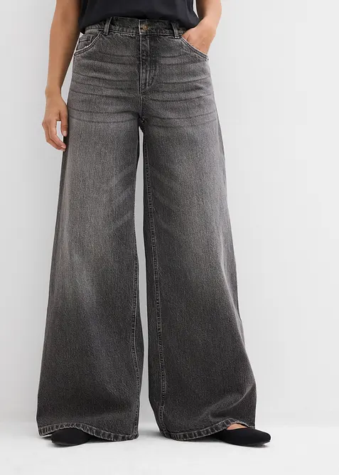 Wide-Leg-Jeans Mid Waist, bonprix