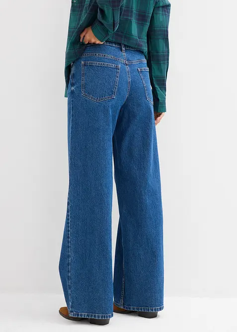 Wide-Leg-Jeans Mid Waist, bonprix