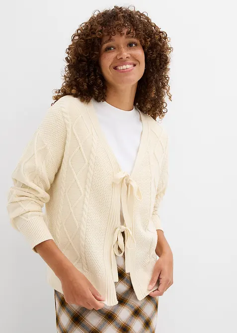 Strickjacke mit Schleifen, bonprix