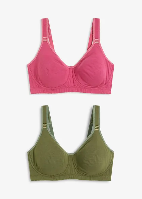 T-Shirt BH ohne Bügel mit Baumwolle (2er Pack), bonprix