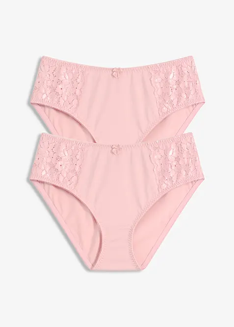 Lot de 2 maxi slips avec dentelle, bonprix