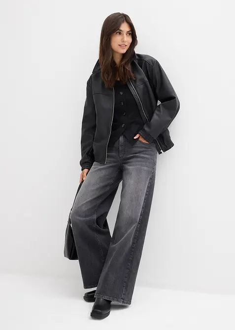 Jean large taille haute, bonprix