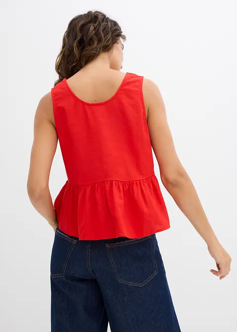Blouse sans manches légère en lin mélangé, bonprix
