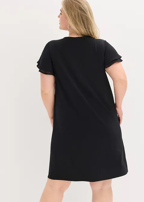 Robe en jersey &agrave; manches en cr&ecirc;pe, bonprix