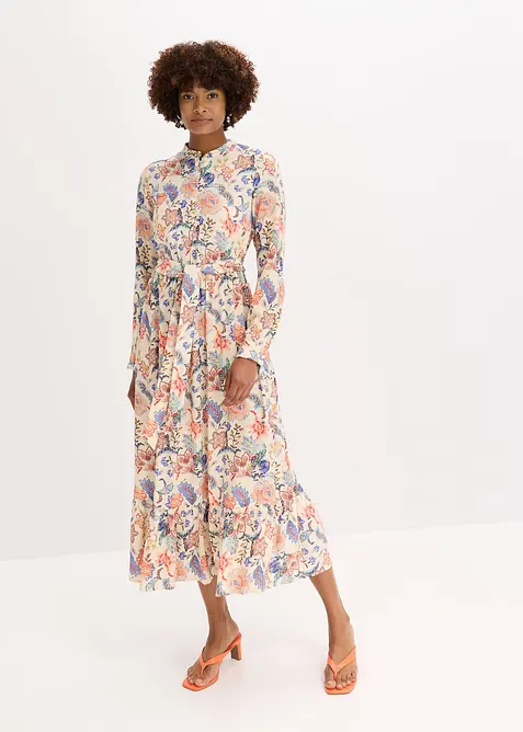 Robe longue &agrave; imprim&eacute; floral, bonprix