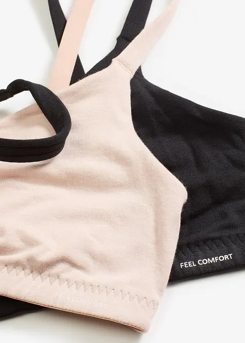 Lot de 2 soutiens-gorge bralettes Feel Comfort en modal doux, bonprix