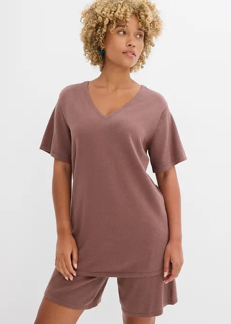 Feinstrickshirt mit Leinen, bonprix