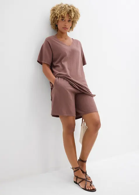 Feinstrickshirt mit Leinen, bonprix