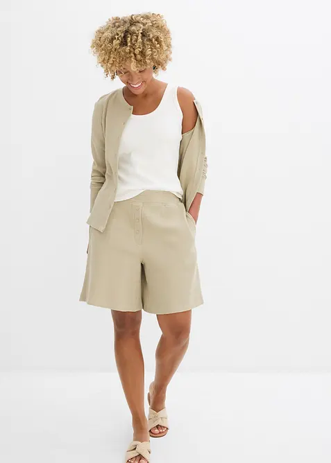 Short 100% coton avec taille élastiquée, bonprix