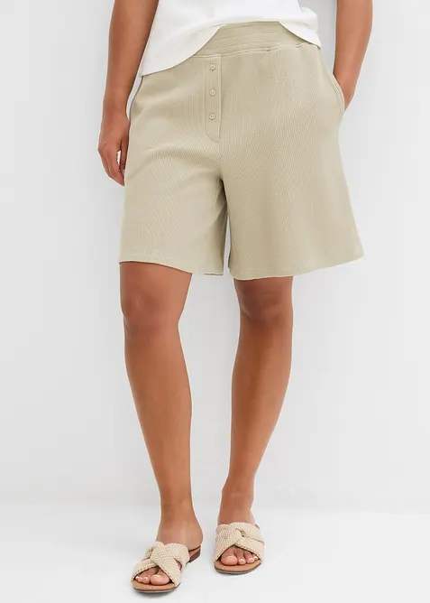 Short 100% coton avec taille élastiquée, bonprix