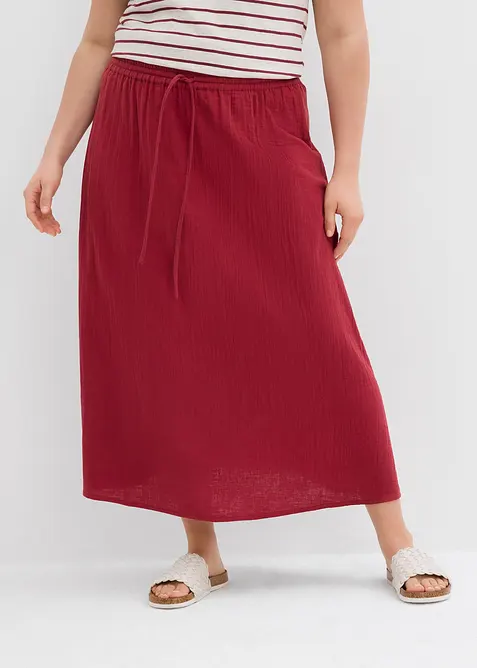 Jupe longue en gaze de coton, bonprix