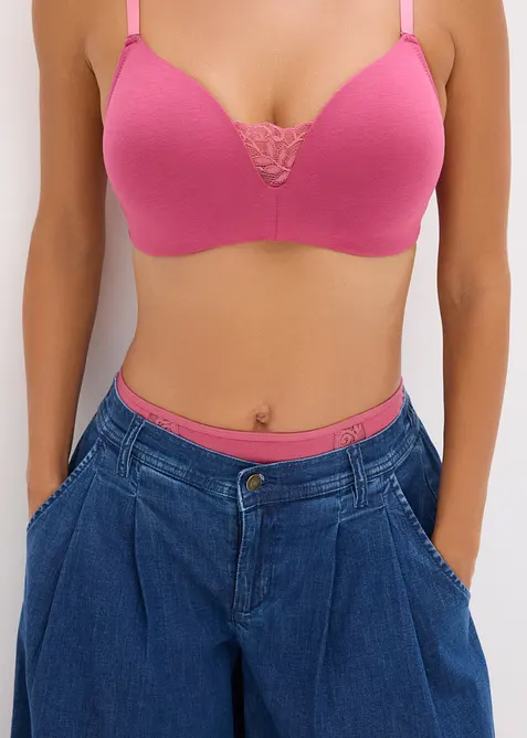 Schalen-BH ohne Bügel mit Baumwolle (2er Pack), bonprix