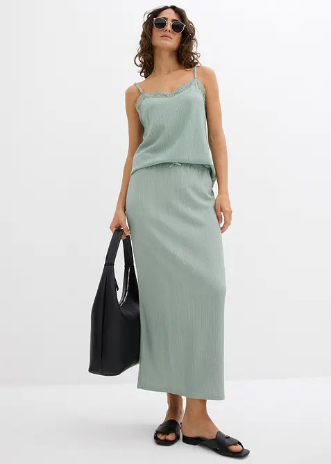 Jupe longue en crêpe léger, bonprix