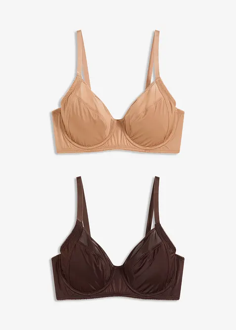 Lot de 2 soutiens-gorge avec effet brillant, bonprix