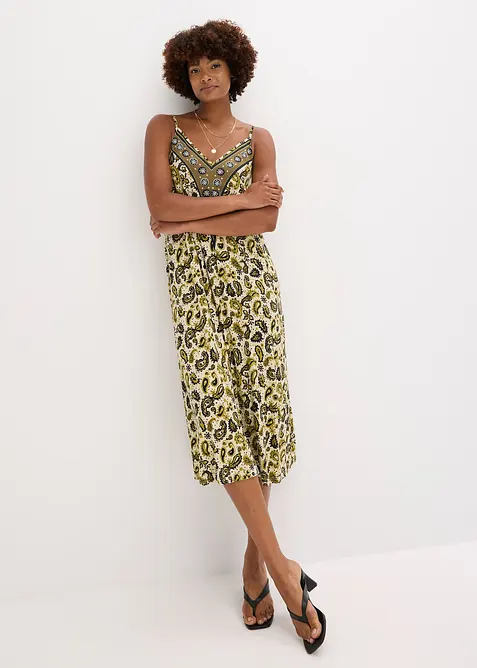 Robe à fines bretelles en viscose extensible, bonprix