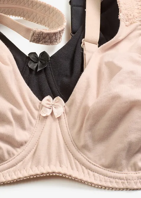 Lot de 2 soutiens-gorge moulés avec armatures avec coton, bonprix