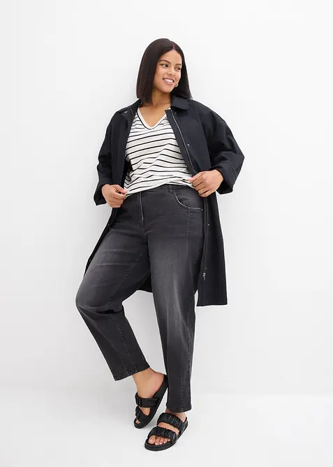 Barrel-Jeans Mid Waist, bonprix