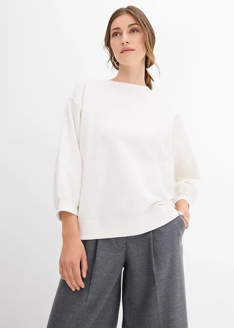 Oversize-Sweatshirt aus reiner Baumwolle, bonprix