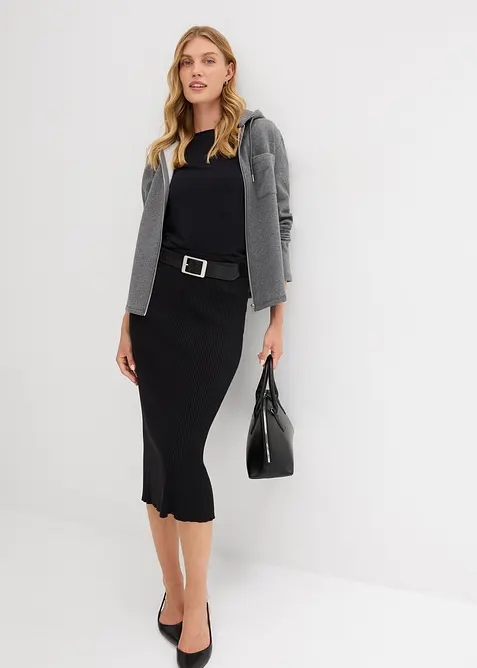 Sweat zippé à capuche avec polyester recyclé, bonprix