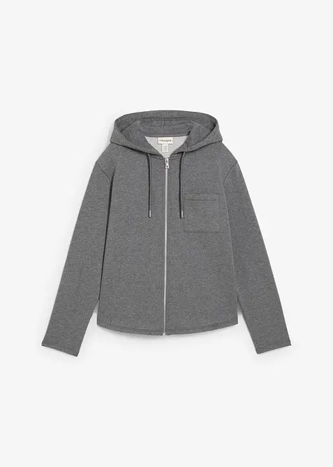 Sweat zippé à capuche avec polyester recyclé, bonprix