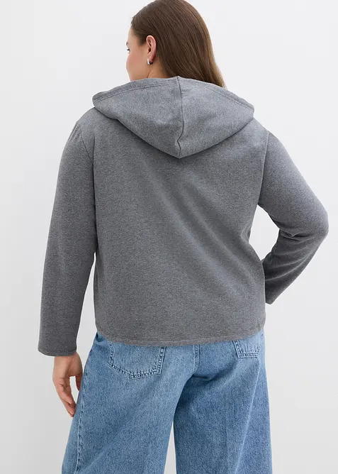 Sweat zippé à capuche avec polyester recyclé, bonprix