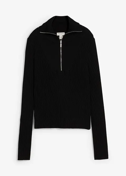 T-shirt doux et côtelé en viscose mélangée, bonprix