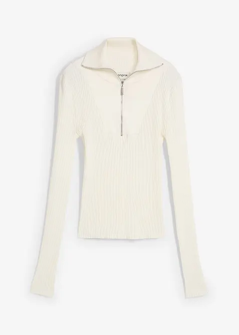 T-shirt doux et côtelé en viscose mélangée, bonprix