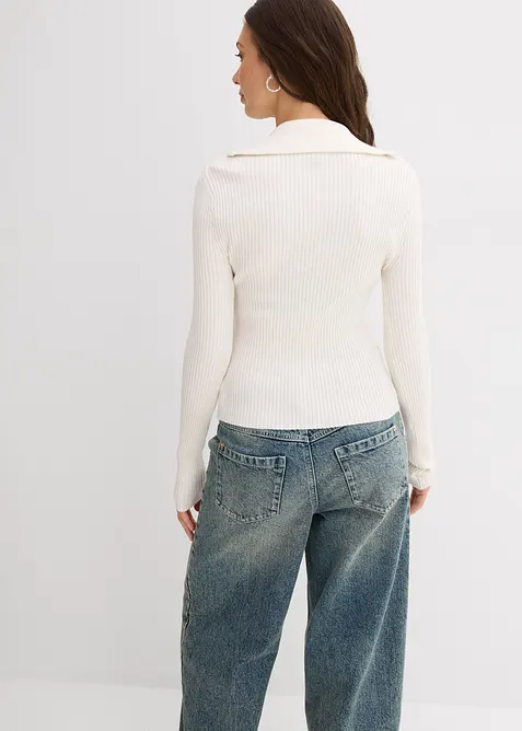 T-shirt doux et côtelé en viscose mélangée, bonprix