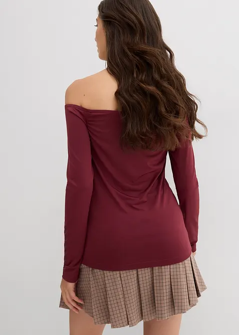 T-shirt col Bardot en jersey l&eacute;ger, bonprix