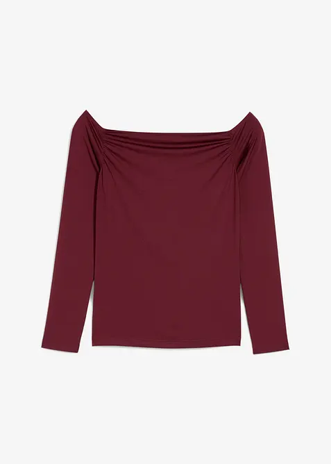 T-shirt col Bardot en jersey l&eacute;ger, bonprix