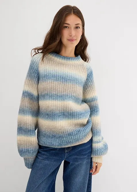 Grobstrick-Pullover aus weichem Woll-Mix, bonprix