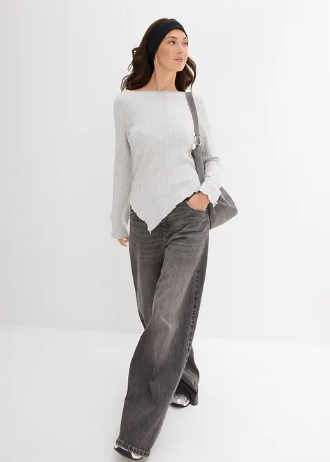 Rippshirt aus softem Viskose-Mix, bonprix