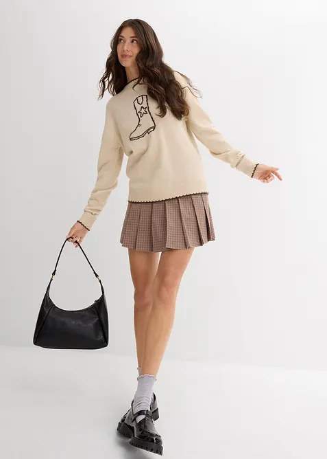 Feinstrickpullover mit überschnittener Schulter, bonprix