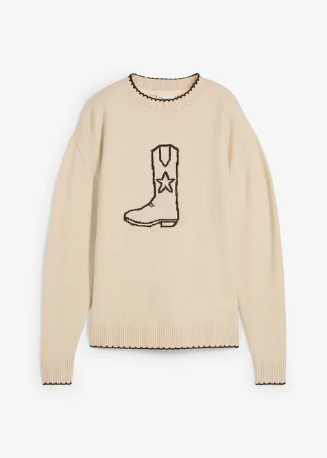 Feinstrickpullover mit überschnittener Schulter, bonprix