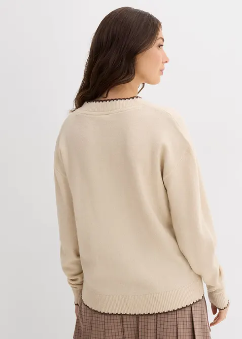 Feinstrickpullover mit überschnittener Schulter, bonprix