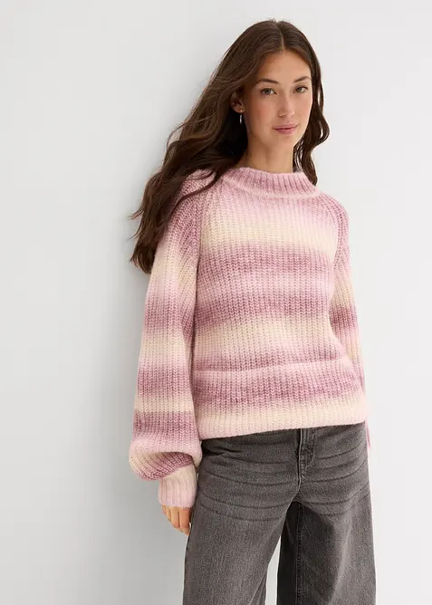 Grobstrick-Pullover aus weichem Woll-Mix, bonprix