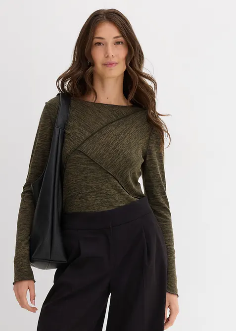 T-shirt manches longues doux en viscose majoritaire, bonprix