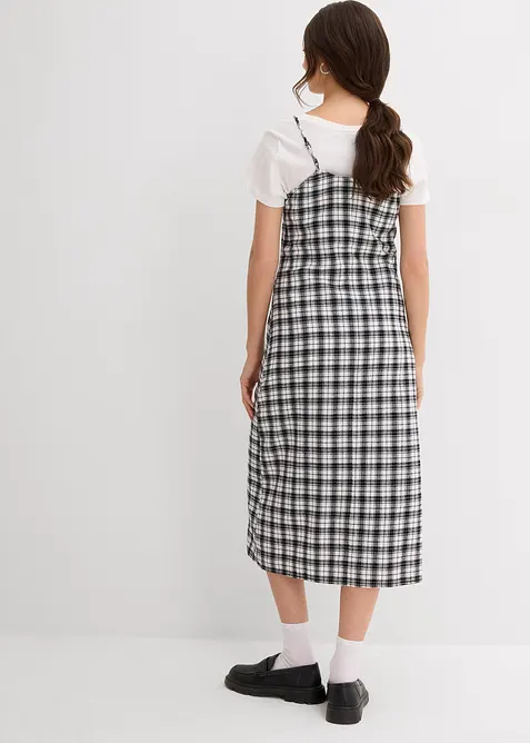 Robe à fines bretelles en flanelle 100% coton, bonprix